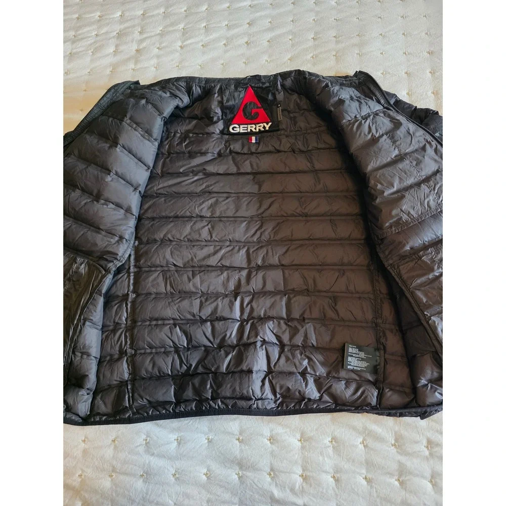 Gerry Mens Black Down Puffer Jacket Full Zip Quilted Padded Coat Medium 1311092